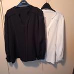 Zwart/wit blouse - Maat L, Zwart, Maat 42/44 (L), Ophalen of Verzenden, Onbekend