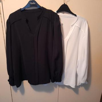 Zwart/wit blouse - Maat L beschikbaar voor biedingen