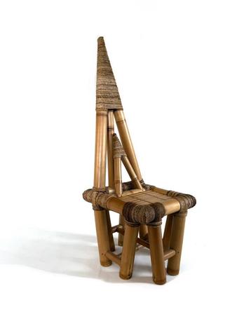 Vintage sculpturale stoel, bamboe & touw ‘50 beschikbaar voor biedingen