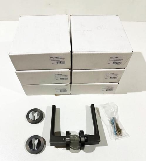 7X INTERSTEEL CANDY DEURKRUK OP ROND ROZET ANTRACIET/CHROOM, Doe-het-zelf en Verbouw, Hang- en Sluitwerk, Nieuw, Klink of Kruk