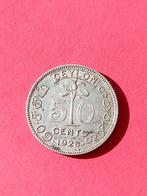 munt Ceylon, Postzegels en Munten, Munten | Azië, Ophalen of Verzenden, Zuid-Azië, Zilver