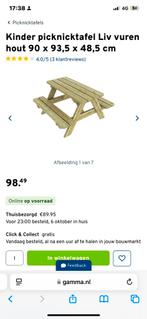 Kinder picknick tafel, Tuin en Terras, Picknicktafels, Gebruikt, Rechthoekig, Hout, Ophalen