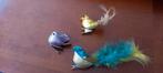 3 Vintage Vogeltjes op Clip, Ophalen of Verzenden