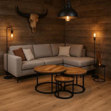 Salontafel 3-delig Mangohout €129,- Direct/Leverbaar E-7156 beschikbaar voor biedingen