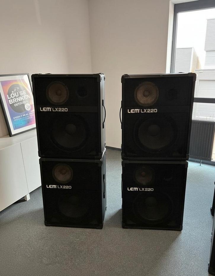 4 x LEM LX220 Speakers - Krachtige Geluidsinstallatie, Audio, Tv en Foto, Luidsprekers, Gebruikt, Front, Rear of Stereo speakers
