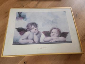 Mooie goude lijst met detail van de sixtijnse kapel 71x51cm beschikbaar voor biedingen