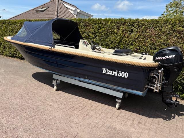 Wizard 500 met Mercury 25 PK 4 Takt met Trim (bj 2008), Watersport en Boten, Sloepen, Gebruikt, Minder dan 3 meter, Overige brandstoffen