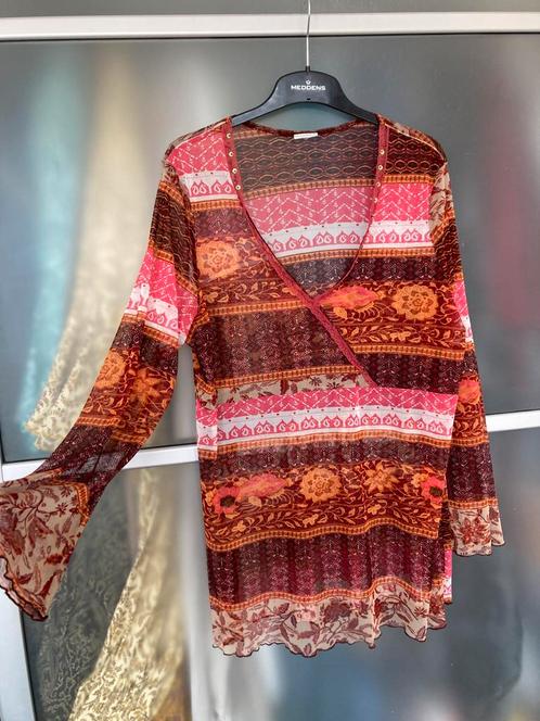 Lightweight Ethnic Blouse – Warm Tones, Kleding | Dames, Blouses en Tunieken, Zo goed als nieuw, Maat 42/44 (L), Oranje, Ophalen of Verzenden