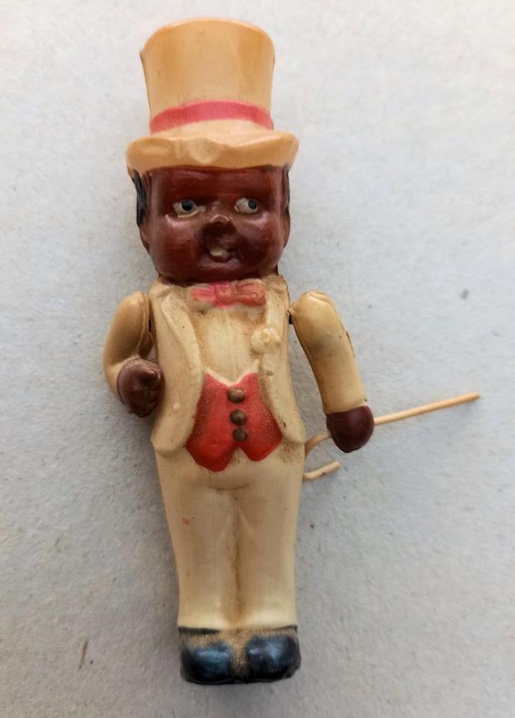 Japans Celluloid Poppetje met top hat en wandelstok +2 extra, Antiek en Kunst, Antiek | Speelgoed, Ophalen of Verzenden