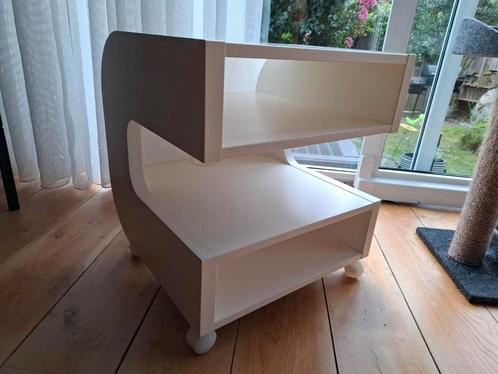 Vintage Space Age bijzettafel Ikea, Huis en Inrichting, Tafels | Bijzettafels, Gebruikt, Rond, Minder dan 55 cm, Kunststof, Ophalen