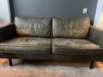 Homestock groene leren bank - 2 persoons, Huis en Inrichting, Ophalen, Gebruikt, 150 tot 200 cm, Tweepersoons