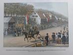 16  Chromolitho 1910 Leeuwarden draverij met Koning Willem I, Antiek en Kunst, Kunst | Litho's en Zeefdrukken, Ophalen of Verzenden