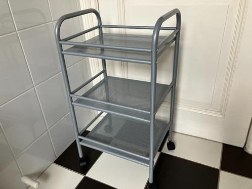 Keukentrolley trolley serveerwagen grijs metaal op wieltjes, Huis en Inrichting, Keuken | Keukenelementen, Zo goed als nieuw, Minder dan 100 cm
