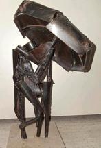 Abstract ijzeren sculptuur man en vrouw onder paraplu, Antiek en Kunst, Ophalen of Verzenden