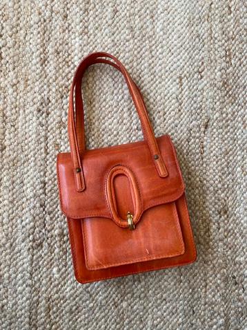 Vintage handtas echt leer 100%leer beschikbaar voor biedingen