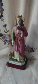 1024 Beeld van de Heilige Eufemia met Leeuw - porselein, Ophalen of Verzenden, Zo goed als nieuw, Beeld(je), Christendom | Katholiek