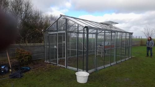 hobbykas refurbished zeer stevig duurzaam 342x580cm kweekkas, Tuin en Terras, Kassen, Zo goed als nieuw, Staal, Glas, Ophalen