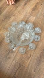 Punch bowl met glazen en scheplepel, Ophalen of Verzenden