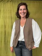Vintage gilet / waistcoat - bruin - gestreept, Vintage, Ophalen of Verzenden, Gedragen