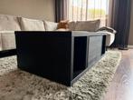 Prachtige, robuuste, salontafel, zwart hout, 1 jaar oud., Ophalen, 75 cm of meer, 50 tot 100 cm, Zo goed als nieuw