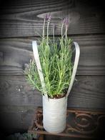 Zinken tas - oud grijs zink - bloempot, Tuin en Terras, Bloempotten, Rond, Nieuw, Minder dan 25 cm, Metaal