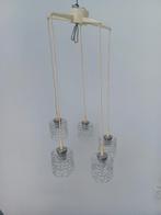 Retro vintage lamp Hustadt Leuchten met 5 glazen kapjes, Gebruikt, Onbekend, Ophalen of Verzenden, Hustadt Leuchten