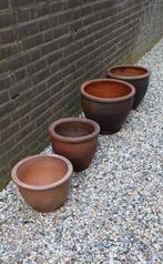 TERRACOTTA BLOEMPOTTEN, Gebruikt, Rond, Minder dan 40 cm, Tuin