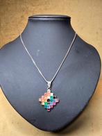 Zilveren ketting met zilveren hanger, Ophalen of Verzenden, Gebruikt, Zilver, Zilver