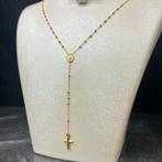 14 karaat gouden rozenkrans ketting kruis nieuw, Ophalen of Verzenden, Zo goed als nieuw, Goud