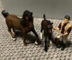 Schleich merrie met veulen en dierenarts, Ophalen of Verzenden, Zo goed als nieuw