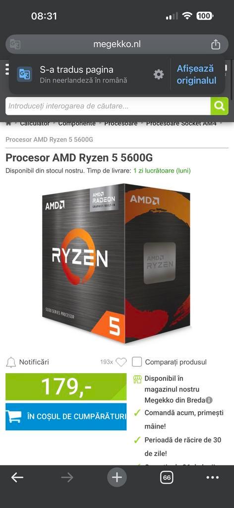 Amd Ryzen 5 5600g, Computers en Software, Processors, Zo goed als nieuw, 3 tot 4 Ghz, Ophalen of Verzenden