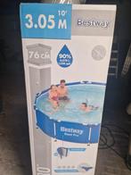 Nieuw in doos zwembad Bestway incl pomp en warmtemat, 300 cm of meer, 200 tot 400 cm, Rond, Opzetzwembad