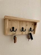 Houten Sleutelrekje / Kapstok met 3 dubbele haken NIEUW, Ophalen of Verzenden, Nieuw, Hout