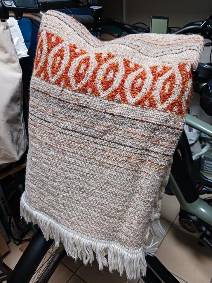 Vintage jaren 70 tafelkleed beige, bruin, oranje, Antiek en Kunst, Curiosa en Brocante, Ophalen