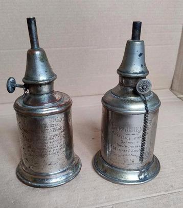 2 antieke Franse Pigeonlampen La Parisienne begin 19de eeuw beschikbaar voor biedingen