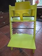 Stokke tripp trapp trip trap kinderstoel lime met babyset, Kinderen en Baby's, Ophalen of Verzenden, Gebruikt, Meegroeistoel, Stoelverkleiner