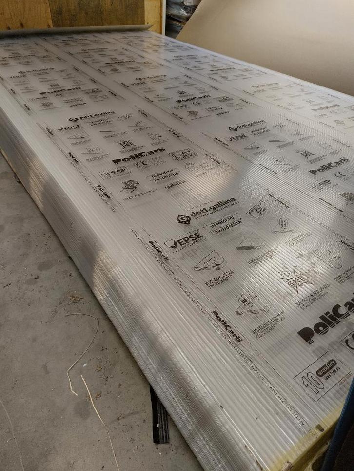 NWE GLASHELDERE POLYCARBONAAT SERREPLAAT 3000x2100x10 mm, Doe-het-zelf en Verbouw, Platen en Panelen, Nieuw, Overige materialen