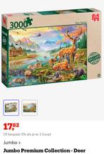 Jumbo Deer Family puzzle/ hertenfamilie  3000 stukjes nieuw!, Ophalen of Verzenden, Meer dan 1500 stukjes, Nieuw, Legpuzzel
