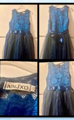 Mooie prinsessenjurk, donkerblauw met strik maat 160, Kinderen en Baby's, Ophalen of Verzenden, Gebruikt, Meisje