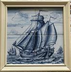 Tegeltableau Zeilschip (+2) – blauw - 2 x 2 tegels - vierkan, Ophalen of Verzenden
