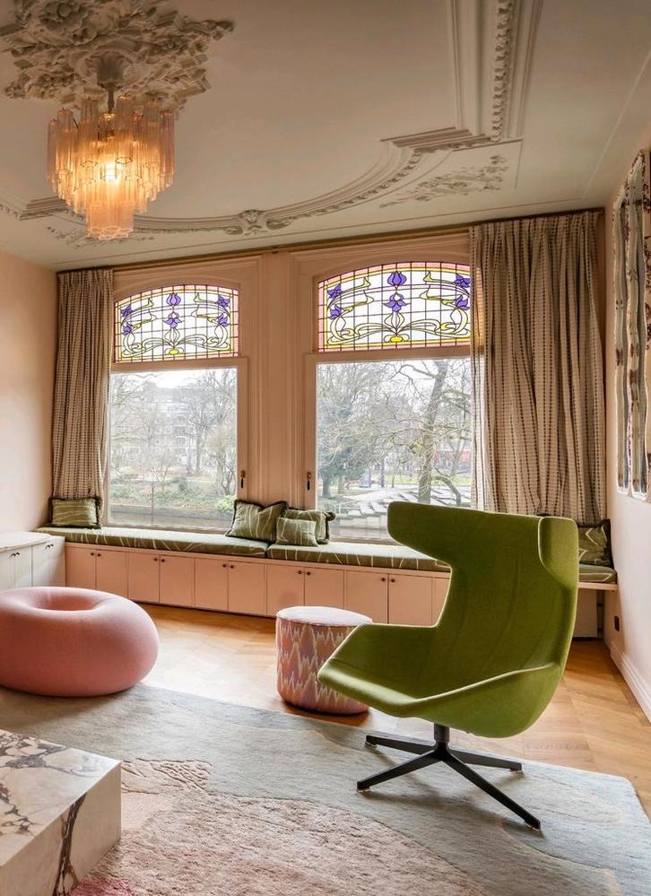 Moroso take a line for a walk in groene kvadrat stof, Huis en Inrichting, Stoelen, Ophalen of Verzenden