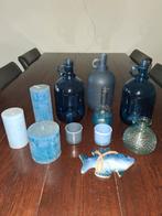 Woondecoratie + kussens blauw, diverse items, Ophalen, Zo goed als nieuw