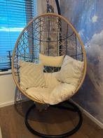 Rotan Schommelstoel met Kussens, Bruin, Ophalen of Verzenden, Zo goed als nieuw, Eén