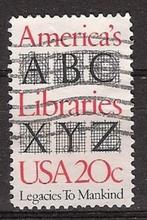 USA, Bibliotheken, 1982., Postzegels en Munten, Postzegels | Amerika, Verzenden, Noord-Amerika, Gestempeld