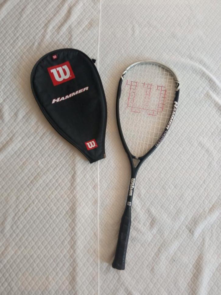 Wilson Hammer Tour Squash raket Titanium + Hoesje, Sport en Fitness, Squash, Zo goed als nieuw, Racket, Met hoes, Verzenden