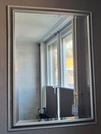 Grote spiegel, facet geslepen, antiek zilver zwarte lijst, Ophalen, Zo goed als nieuw, Minder dan 100 cm, Rechthoekig