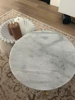 Marmer bijzettafel, Huis en Inrichting, Ophalen, Rond, Minder dan 55 cm, 45 tot 60 cm