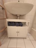 Witte houten badkamermeubel, Huis en Inrichting, Badkamer | Badkamermeubels, Ophalen, 50 tot 100 cm, Zo goed als nieuw, Minder dan 100 cm