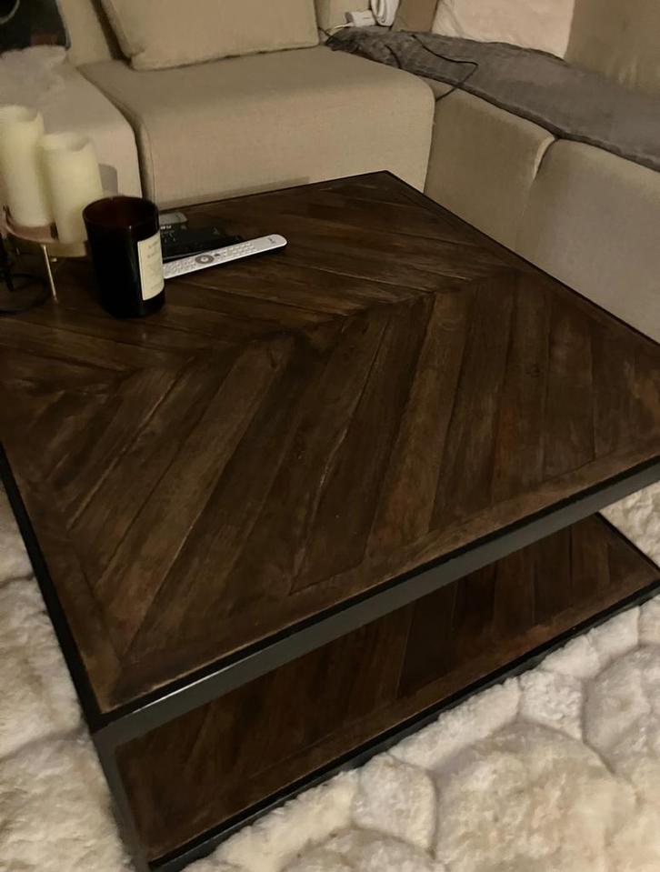 Industriële Salontafel 90x90x40, Huis en Inrichting, Tafels | Salontafels, Zo goed als nieuw, Minder dan 50 cm, 50 tot 100 cm