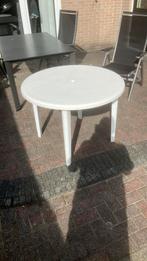 Witte tuintafel, Ophalen, Gebruikt, Rond, Kunststof